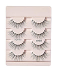 KISS The New Natural, False Eyelashes, 'Wide Slacks', 12 mm, Includes 4 Pairs Of Lashes, Contact Lens Friendly, Easy to Apply, Reusable Strip Lashes