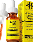 SeoulCeuticals Chebula Active Serum for Face - Korean Skin Care Anti Aging Natural K Beauty Skincare With Hyaluronic Acid + Spotted Orchid for Healthy, Youthful Glowing Skin 1oz