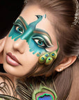 MEICOLY Teal Face Body Paint Stick(1.06 Oz),Cream Blendable Full Body Paint Stick,Peacock Face Paint,Sweatproof Waterproof Face Body Paint Makeup Based Stick for Halloween Special Effects SFX Cosplay