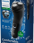 Philips Norelco Shaver 2400 Series, Wet and Dry Electric Shaver, Pop-up Trimmer, P-Cap, Deep Black, Model X3001/90