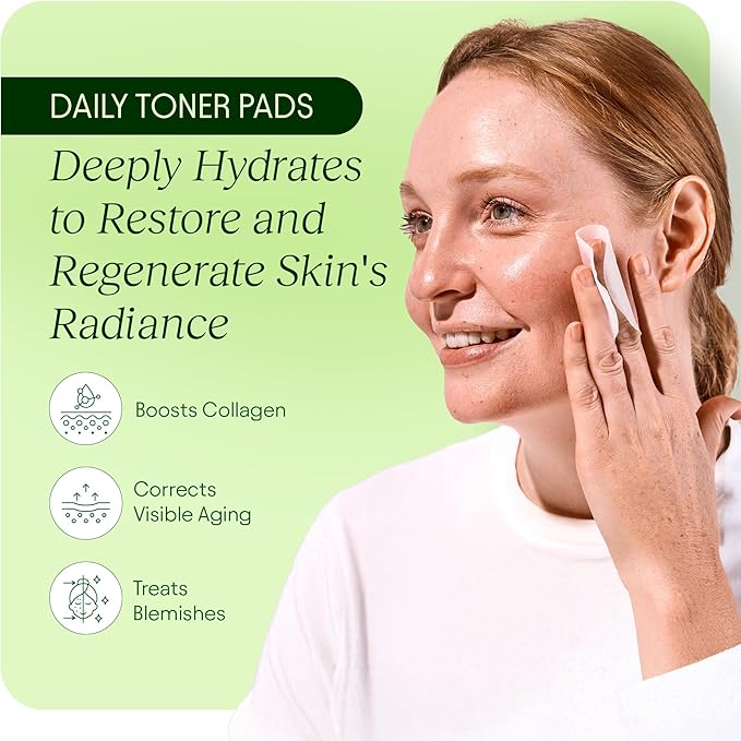 Korean Skincare Anti-Aging, Dark Spot & Wrinkle Minimizing Toner Pads - Hydrating with Snail Mucin, Centella Asiatica, Niacinamide, Peptides - for Acne Marks & Hyperpigmentation - 100 Count