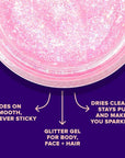 UNICORN SNOT Holographic Face Glitter & Body Glitter Gel | Holiday Glitter Makeup: Stocking Stuffers & Christmas Gift | Hair Glitter, Vegan & Cruelty Free, 1.7 oz Pink Glitter (Flamingo)
