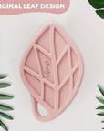 Sndyi Silicone Body Scrubber, Gentle Exfoliating Body Scrubber for Sensitive Skin, Leaf Shaped Shower Scrubber for Body with Lathering Bristles, Silicone Loofah Body Brush for Showering, Pink