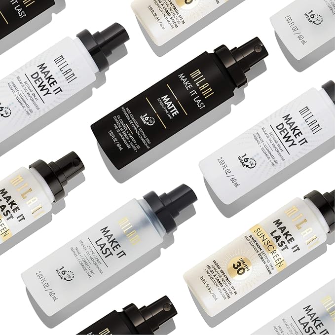 Milani Color Fetish Matte Lipstick (Passion) & Milani Make It Dewy Setting Spray 3 in 1- Hydrate + Illuminate + Set (2.03 Fl. Oz.) Makeup Finishing Spray