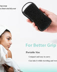 2 PC Silicone Body Scrubber, 2 in 1 Exfoliating Shower Bath Scrubber, Soft Silicone Loofah for Sensitive Skin, Shower Hair Scalp Massager, Easy to Clean, Lather Well (Black&Green)