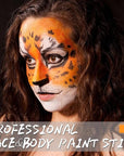 Orange Face Body Paint Stick, Eye Black Stick for Sports, Waterproof Full-Coverage Orange Face Makeup for Halloween Pumpkin Cheetah Lion Tiger Cosplay Makeup