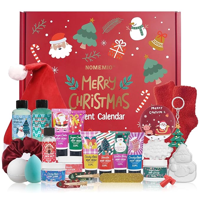 Beauty Advent Calendar 2025 for Adults Women & Teen Girls, 24 Days Bath and Body Christmas Gifts Sets for Women, Spa Gift Baskets for Her, Skincare Beauty Gifts Box Kit