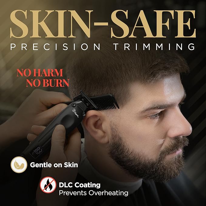 Fagaci Professional Hair Clippers for Men with Superior Precision, Brushless Motor Barber Clippers and Trimmers Set, 5X Longer Sharpness Hair Cutting Kit, Mens Haircut Cordless Clipper for Barber