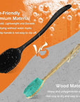 VWMYQ Back Scrubber for Shower, New Update Double Sided Body Scrub Brush Long Handle with Soft Silicone Bristles and Stiff Nylon Bristles for Shower Exfoliating and Massage Can Produce More Rich Foam