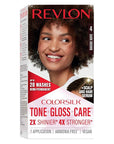 Revlon ColorSilk Tone + Gloss + Care Demi Permanent Hair Color, Dye Kit with Leave-In Scalp and Haircare Serum, 2x Shinier, 4x Stronger, 4 Dark Brown, 4.5 fl oz