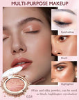 Baked Powder Blush, Glow Marbleized Blush Powder Palette,Lightweight Shimmery face Blush for Cheek,Eyeshadow Highlight,Women's Day Makeup Gift for Women rubores de maquillaje(0.49Ounce)-05