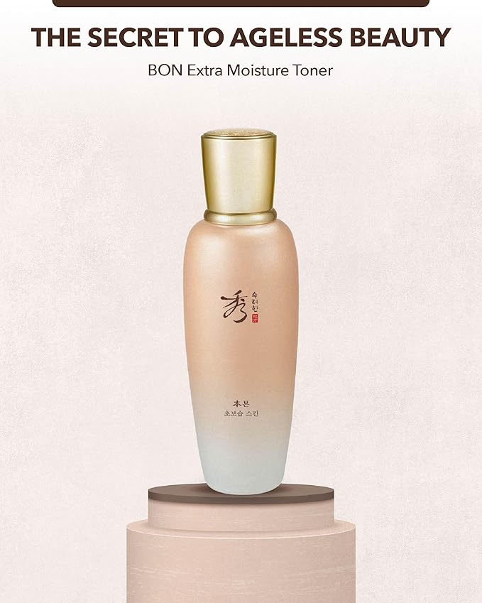 Sooryehan Bon (Extra Moisture Toner, 5.4fl oz) - Rich & Nourishing Gel-Type to Soothe Dry, Rough Skin. Korean Skincare by LG Beauty. Ginseng, Ginsenocide, Amino Acids.