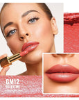 Oulac Lipstick & Lipliner Set 3PCS High Impact Lipcolor with Moisturizing Formula, Vegan Beauty, Full-Coverage Lip Color, Gift Lipstick for Women, LL05+GM12+PG04