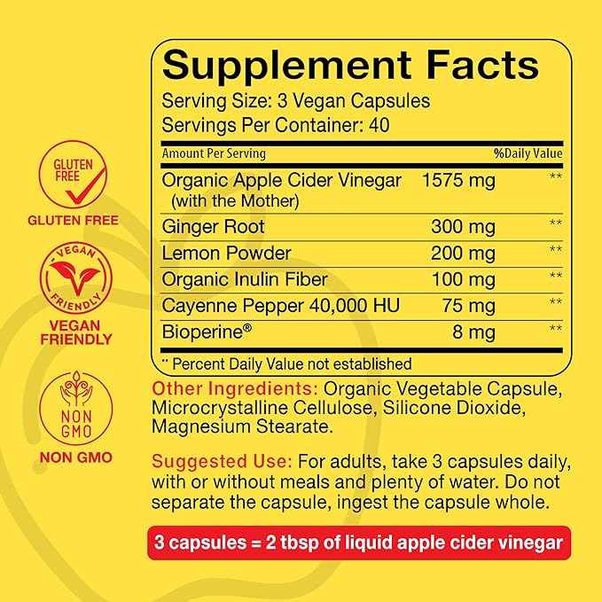 Intentionally Bare Organic Apple Cider Vinegar Capsules with The Mother - Keto Apple Cider Vinegar Capsules - ACV Capsules for Keto Cleanse & Healthy Diet 1575mg - 120 Capsules