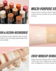 2 Pcs Cream Contour Stick Makeup Kit, Cream Highlighter Stick & Contour Bronzer Stick for Cheeks, Lightweight Blendable Smooth -Highlighter & Bronzer (#04 Light Rose Gold #07 Coffee)