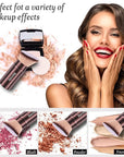 Makeup Brush Kabuki Face Brushes Retractable Travel Blush Kabuki Brush Portable Flawless for Foundation, Powder Blush, Bronzer, Buffing, Liquid, Cream, Cruelty Free with Cover(Brown)