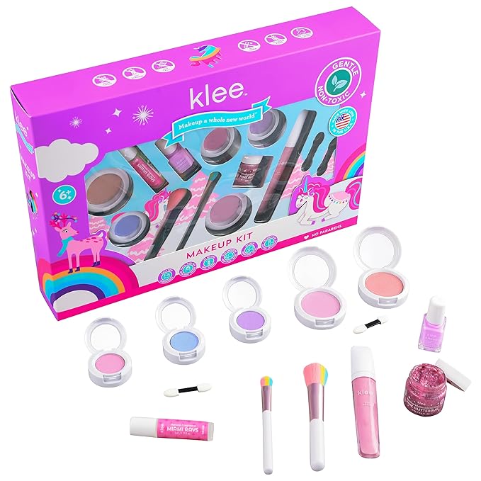Luna Star Klee Deluxe Holiday Makeup Kit for Kids, Tweens and Teens. Non-Toxic and Kid-Friendly. Made in USA. (Jolly Snuggles)