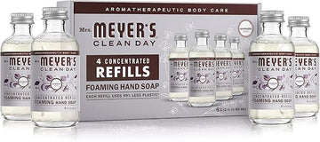 MRS. MEYER'S CLEAN DAY Foaming Hand Soap Concentrated Refills, 4 Concentrated Refills (2 Fl. Oz each), Lavender Scent, Makes 40 Fl. Oz. of Foaming Soap Total