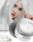 Hair Wax Color White, Temporary Hair Color Dye Washable Hair Styling Mud, Style Clay for Girls Boys Teens Women, Instant Hair Coloring Gel Cream for DIY Cosplay Halloween Children's Day (1, White)