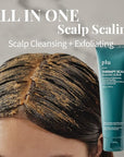 PLU Korean Therapy Scalp Scaling Scrub with Silicone Scalp Massager Brush - Walnut Scalp Scrubber Gel for Oily Scalp and Dandruff - Scalp Exfoliating & Deep Cleansing Combo Set