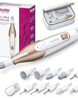 Beurer MP64 Nail Drill Kit, Cordless Electric Nail File with 10 Attachments and LED Light, Electric Manicure Set with Adjustable Speed, E-File for Manicure and Pedicure, with Storage Case