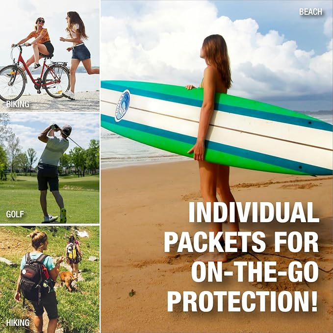 CoreTex Sun X 30+ SPF Individual Sunscreen Packets Travel Size - Fishbowl Pack of 50 Paraben, Oxybenzone, & Oil Free Broad Spectrum Sunscreen - No White Cast and Water Resistant Up to 80 Minutes