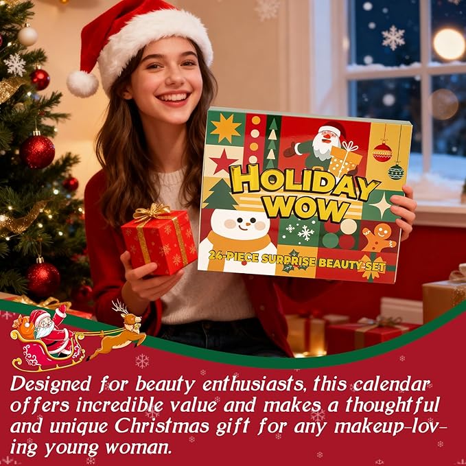 Makeup Advent Calendar 2025, Christmas Countdown Calendar Surprise Beauty Gift Set, 24 Pce Individually Boxed Makeup Gift for Teens,Girls Xmas and Women