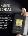 The Story of Amber Floral by Prince Parfums Dubai - 3.4 Ounces Women's Extrait de Parfum - Enchanting Essence of White Florals, Jasmine, & Bulgarian Rose - Luxurious Vanilla & Sandalwood Symphony