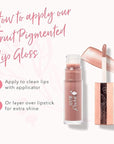 100% PURE Lip Gloss (Fruit Pigmented), Pink Caramel, High Shine, Moisturizing, Natural Lip Gloss, Sheer Finish, Tinted Lip Gloss w/Cocoa Butter, Vitamin E (Nude Rosy Brown Color) - 0.14 Fl Oz