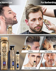 Roziapro Hair Clipper for Men Zero Gapped Nose Hair Trimmer Set Professional Barber Clippers for Haircut Cordless Beard Trimmer, Rechargeable Clippers Set for Hair Cutting (Gold)