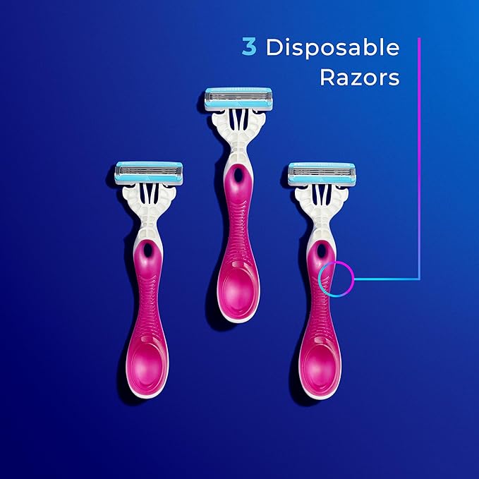Schick Hydro Silk Ultimate Pubic Skin Protection, Disposable Razors for Women Sensitive Skin | Pubic Hair Razor for Women, Bikini Razor, Womens Razors Bikini Line, 3ct