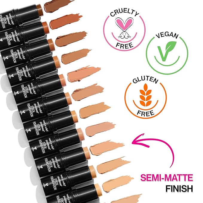 wet n wild Photo Focus Matte Foundation Stick Makeup Shell Ivory & Soft Ivory | Vegan & Cruelty-Free