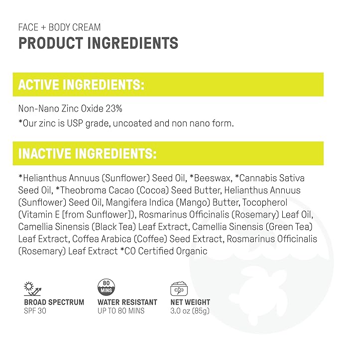 Raw Elements Face and Body Mineral Sunscreen SPF 30 Tin, Organic Sunblock Daily Protection, Non Toxic Reef Safe, Water Resistant, Cruelty Free, Plastic Free, 3 oz (Pack of 2)
