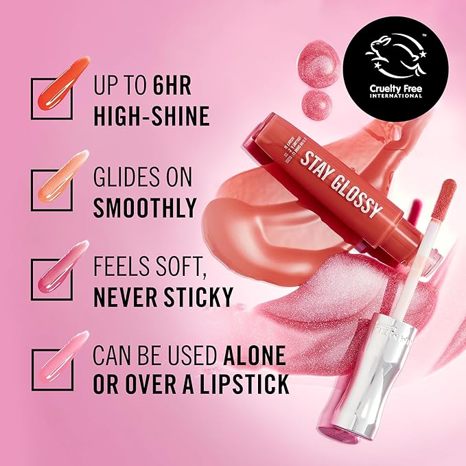 Rimmel Stay Glossy Lip Gloss - Non-Sticky and Lightweight Formula for Lip Color and Shine - 200 Tainted Love, .18oz