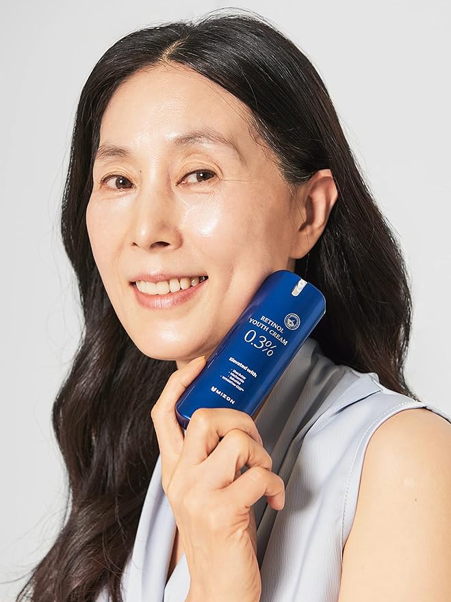 MIZON Retinol Youth 0.3% Retinol Cream with Shea Butter, Peptides, Niacinamide, Bakuchiol Korean Skincare for Fine Line Care (0.92 oz)