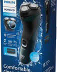 Philips Norelco Shaver 2600 Series, Wet and Dry Electric Shaver, Pop-up Trimmer, P-Cap, Travel Pouch, Dark Forest Green, Model X3052/91