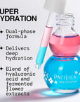 Pacifica Face Oil Serum - Flower Fix Bi-Phase Hydrating Skin Barrier - w/Hyaluronic Acid & Natural Botanical Ingredients - for Dry Sensitive Skin Vegan & Cruelty-Free Dermatologist Approved