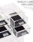 Sorbus Acrylic Makeup Organizer Set, 7-Drawer Vanity & Countertop Cosmetic Storage with Small & Wide Compartments, CLear Makeup Storage for Brushes, Jewelry – Holiday Gift for Women & Teens