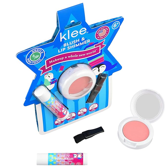 Luna Star Klee Blush and Lip Shimmer Hanukkah Gift Set for Kids and Tweens. Gentle and Non-Toxic. Made in USA. (Starlight Buzz)
