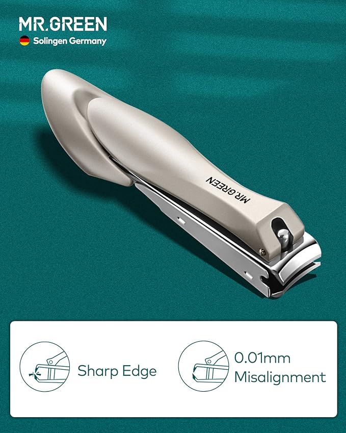 MR.GREEN Nail Clipper 3Pcs Set, Stainless Steel Manicure Pedicure Set with Nail Clippers, Glass Nail File & Tweezers, Medical Grade Grooming Kit with Travel Case Gift Box for Man & Woman (Pink)