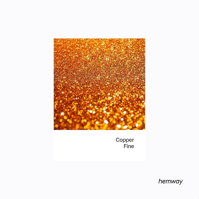 Hemway Eco Friendly Biodegradable Glitter 100g / 3.5oz Bio Cosmetic Safe Sparkle Vegan for Face, Eyeshadow, Body, Hair, Nail and Festival Makeup, Craft - Fine (1/64" 0.015" 0.4mm) - Copper