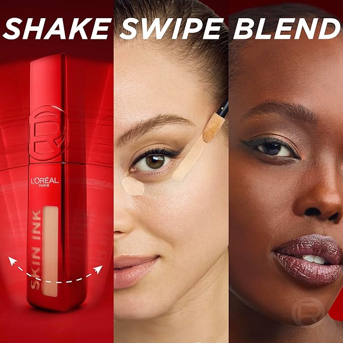 L'Oreal Paris Infallible Skin Ink 2-in-1 Foundation Concealer Hybrid Face Makeup, up to 48HR Transfer-Resistant with Buildable Light to Full Coverage, 318 Tan Cool