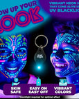 Blue Squid UV Body Paint - Glow in the Dark Body Paint, Neon Face Paint for Glow Party Accessories - Safe, Non-Toxic Black Light Glow Makeup for Adults & Kids, Multicolor 8 x Pots with Mini UV Light