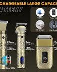 RESUXI Professional Hair Clippers for Men Electric Razor Shavers Nose Hair Trimmer and Detail Trimmer 5 Pcs Set，Cordless Beard Trimmer Barber Clippers for Hair Cutting Mens Grooming Kit