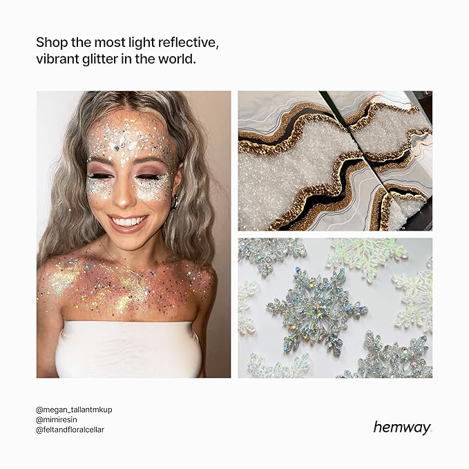 Hemway Eco Friendly Biodegradable Glitter 100g / 3.5oz Bio Cosmetic Safe Sparkle Vegan For Face, Eyeshadow, Body, Hair, Nail And Festival - Ultrafine (1/128" 0.008" 0.2mm) - Mother of Pearl Iridescent