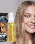 MAEPEOR Body Glitter Spray 4 Colors Quick-Drying and Non-Sticky Body Glitter Spray Moisturizing Bronze Body Shimmer for Face Hair Body (80ML, 12)