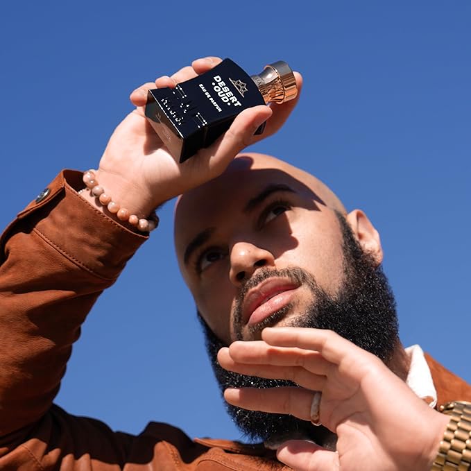 H HABIBI Desert Oud Perfume for Men - 2.5 oz (75ML) Long Lasting Arabian Cologne, Bold Floral Woody Men Perfume, Luxury Fragrance Gift for Special Occasions