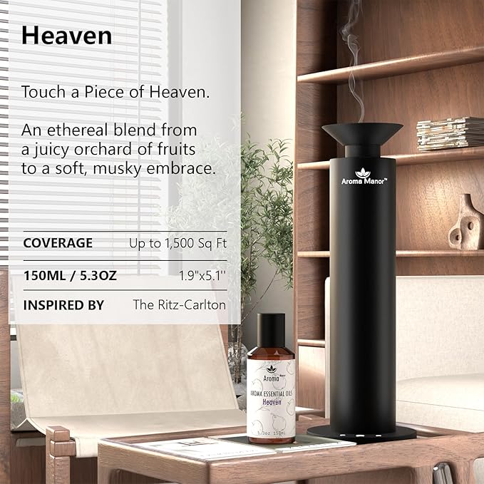 Essential Oil, Heaven Scent - 150ML Luxury Home Aromatherapy Diffuser Oil - Bergamot, Apple, Peach, Musk