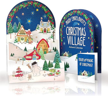 Freshcut Paper 2025 Advent Calendar, Mary Engelbreit's Christmas Village, Pop Up 3D Greeting Cards, Paper Advent Calendar for Adults, Christmas Gifts, Holiday Cards with Blank Notecard & Envelope