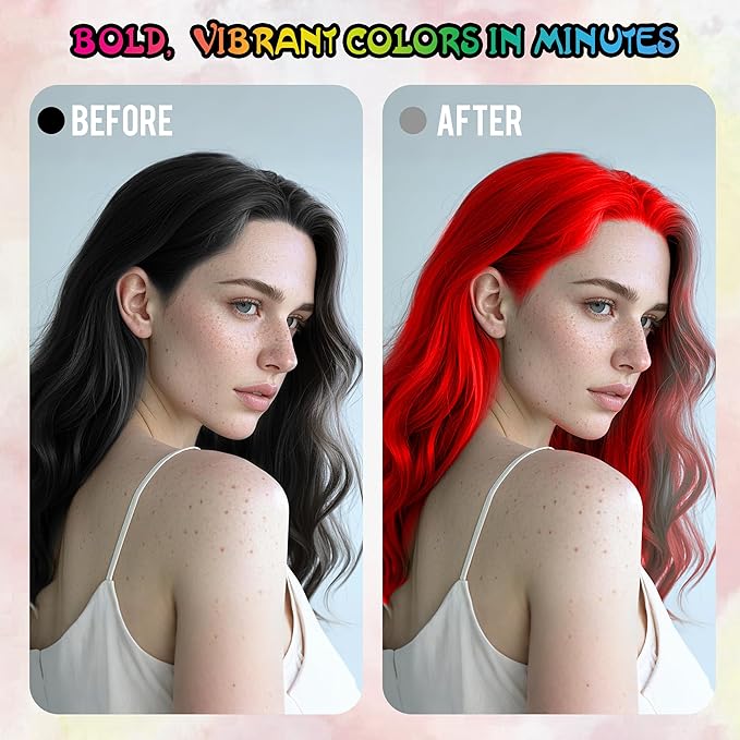 Temporary Hair Color Spray for Adults & Kids - Instant Red Dye Alternative | Non-Sticky, Washable & Gentle Formula | Party, Halloween, Costume Makeup (150 ml)